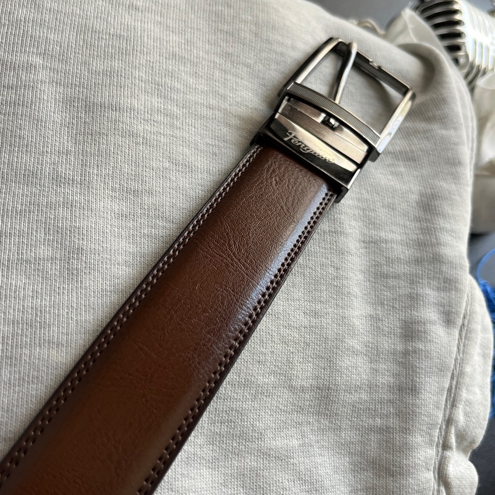 Brown/Black Reversible Sided Genuine Leather Belt